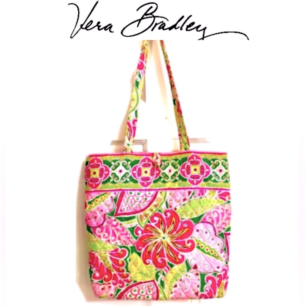 VERA BRADLEY Shoulder Strap TOTE Purse Retired Pinwheel Pink size 14x12 EUC